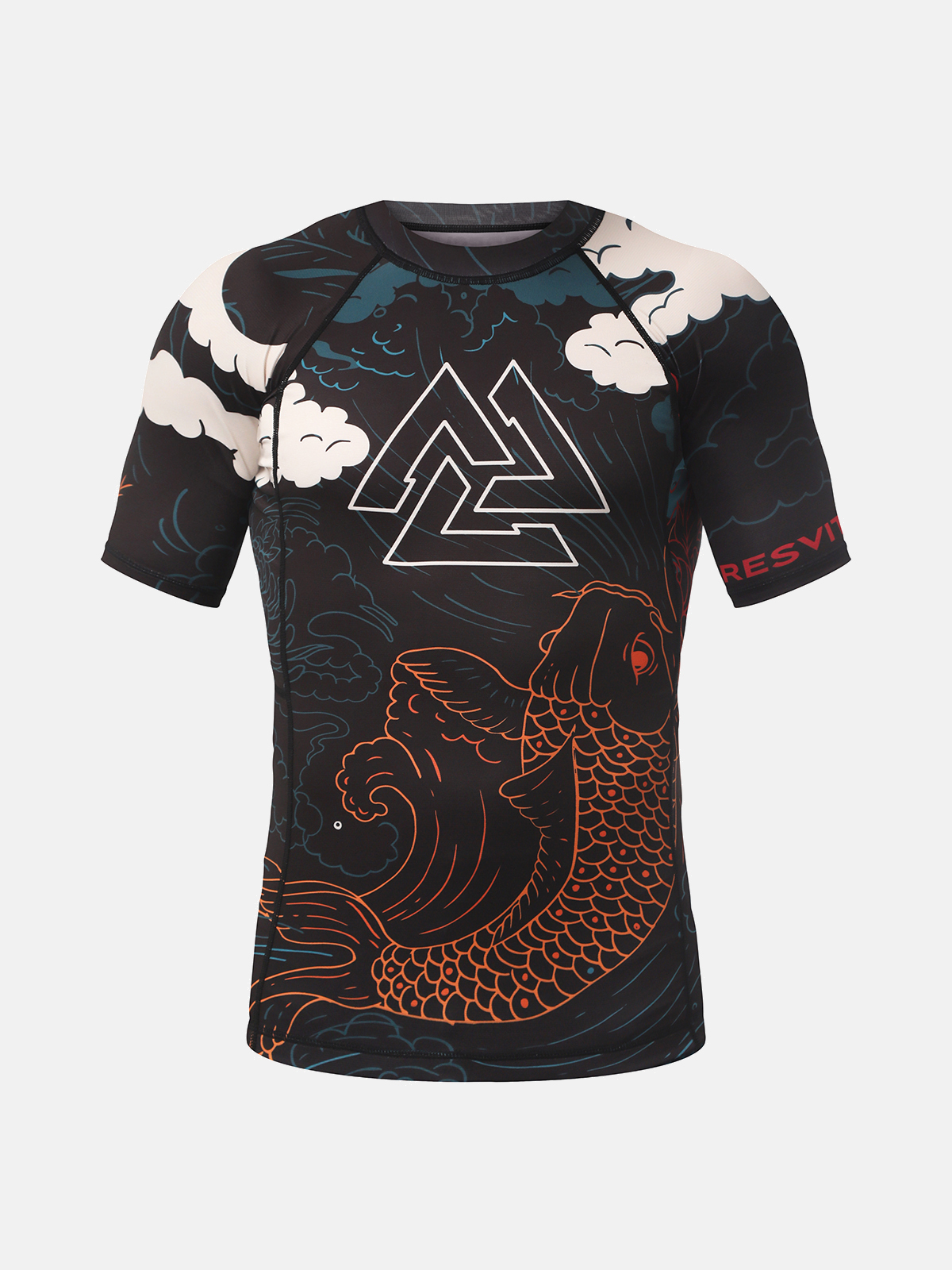 Peresvit Koi Short Sleeve Rashguard Blue Orange Red, Photo № 3